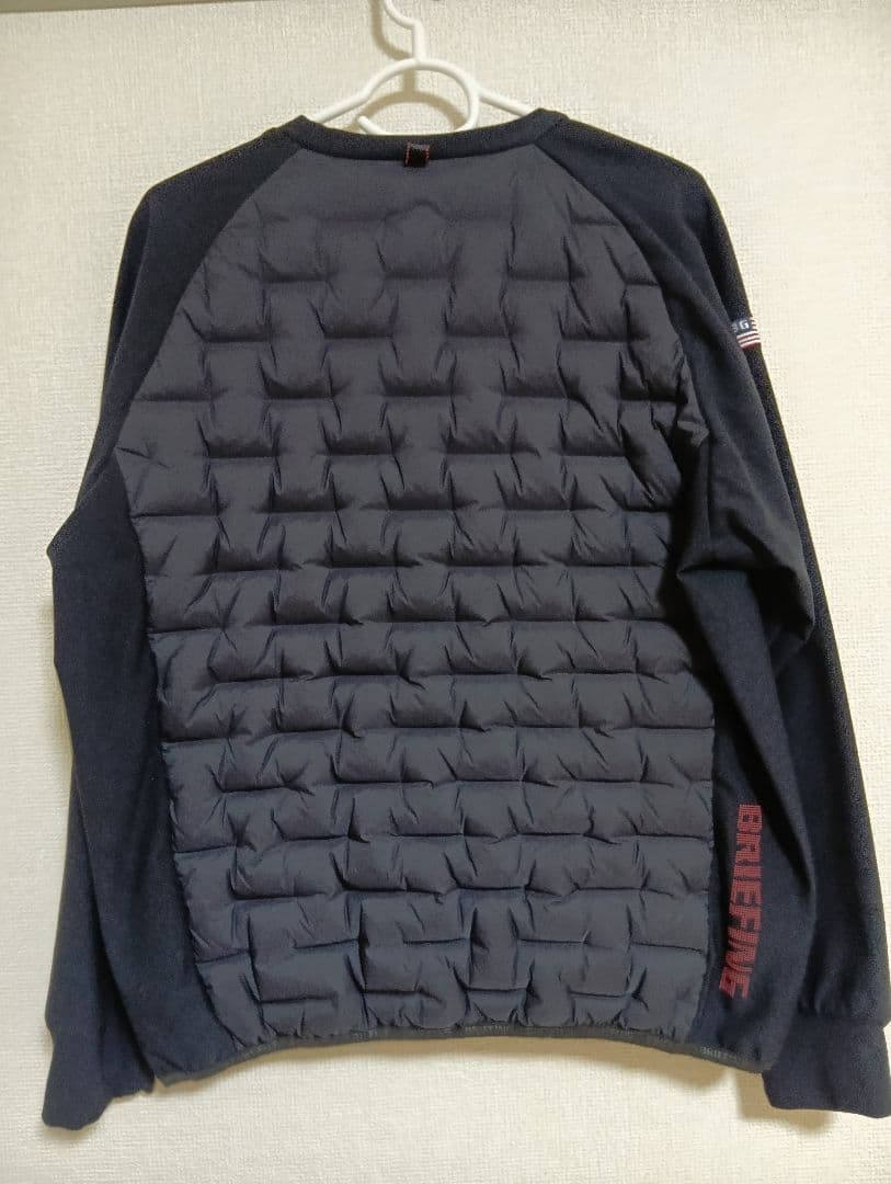 ブリーフィングゴルフハイブリッドダウンCREW NECK ブラックサイズL