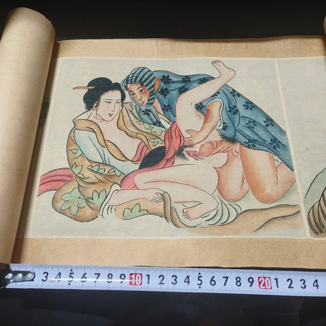 巻き物 春画 江戸古美術 全8枚 直筆 骨董 アンティーク 蒐集家放出 旧家蔵出