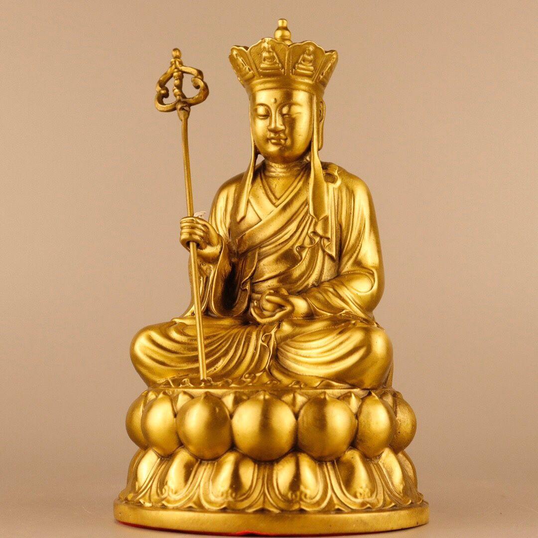 蓮華地蔵王仏像 菩薩 観音 銅製 仏像 彫刻 開運 風水 置物