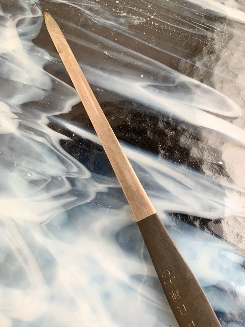 笄　兎動物図　銘: 鯉城住 良鐘　刀装具（15cm以下の合法サイズ）