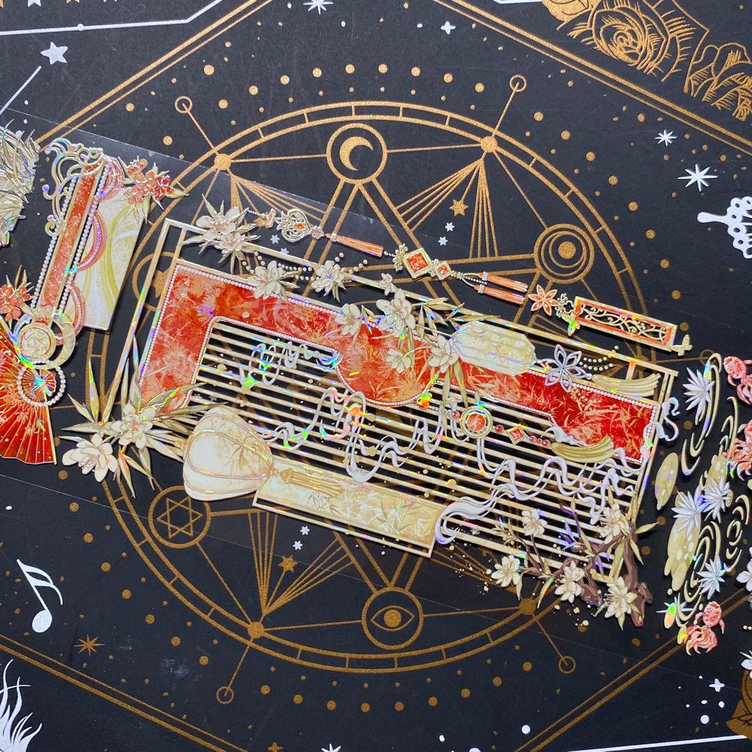 【9170】海外　マステ　中古巻　貝殻光マスキングテープ　古風　装飾背景系