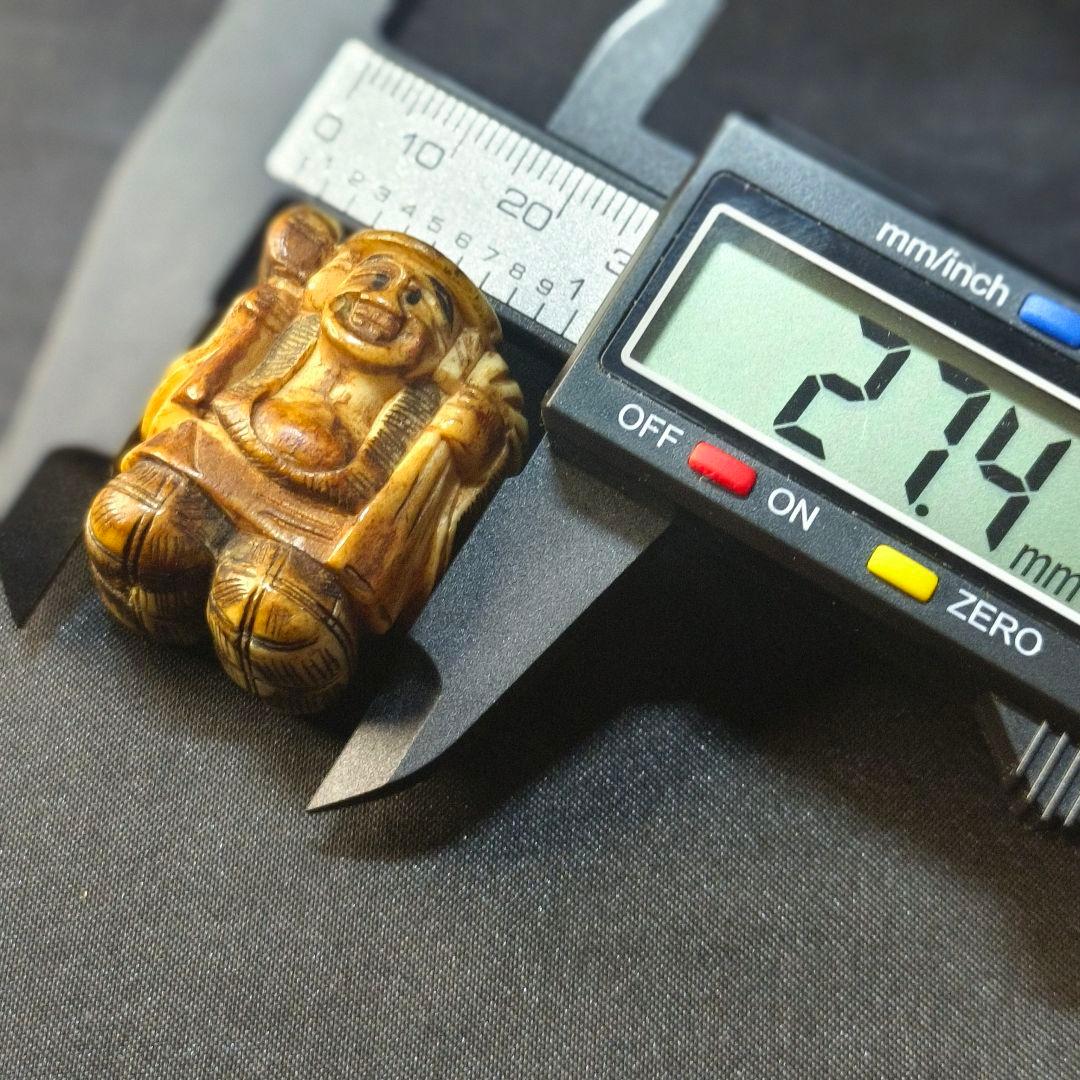 江戸根付 弁天様 天然素材 手彫り 無銘 骨董 古美術 蒐集家放出アンティーク