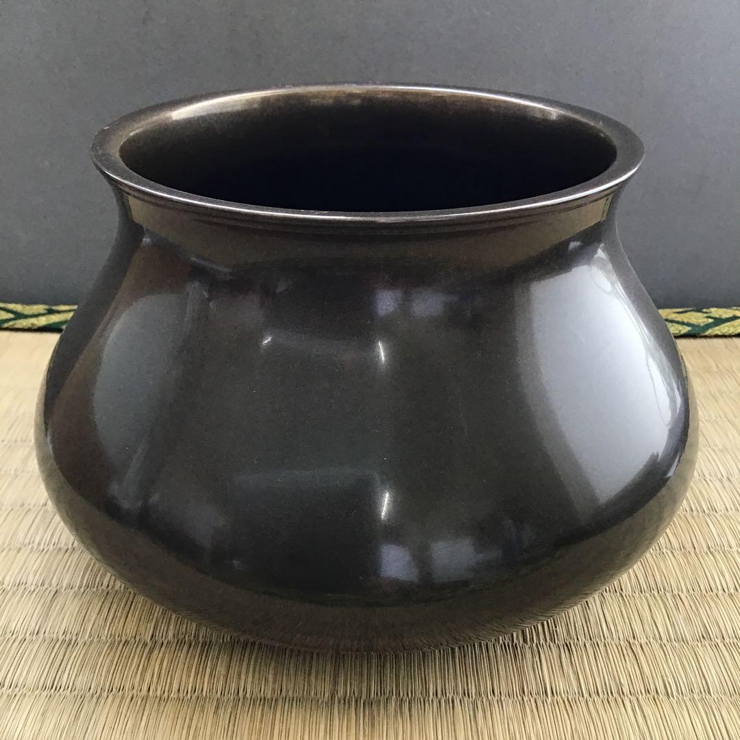 茶道具　唐銅餌畚建水　十三代五良三郎作　妙玄斎書付　栞　共箱　紙箱　S132KS