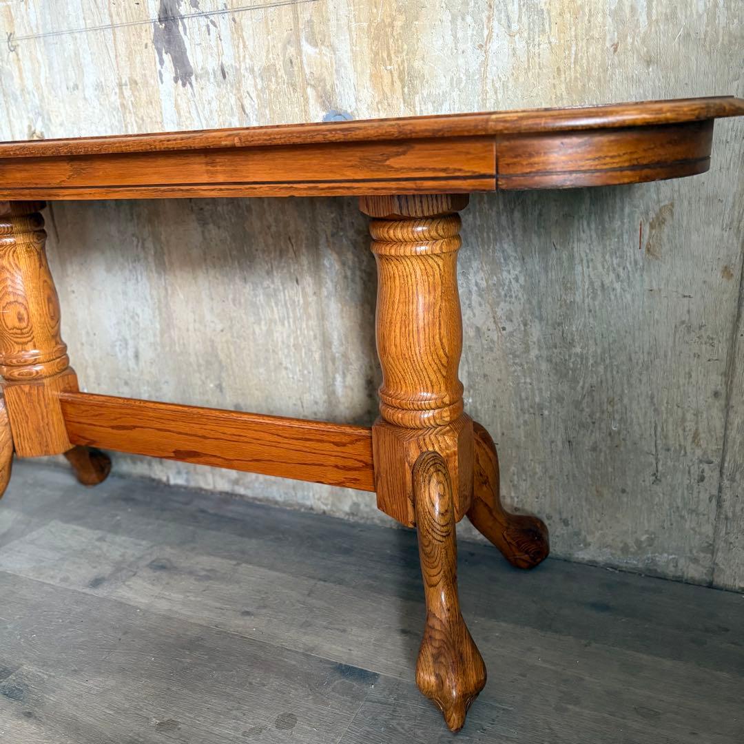 オーク材　オーバルコンソールテーブル