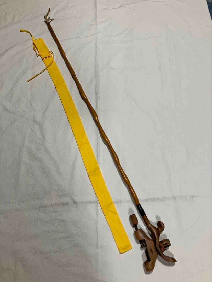 へら釣り用竿掛けらっきょ竹➕天然木万力