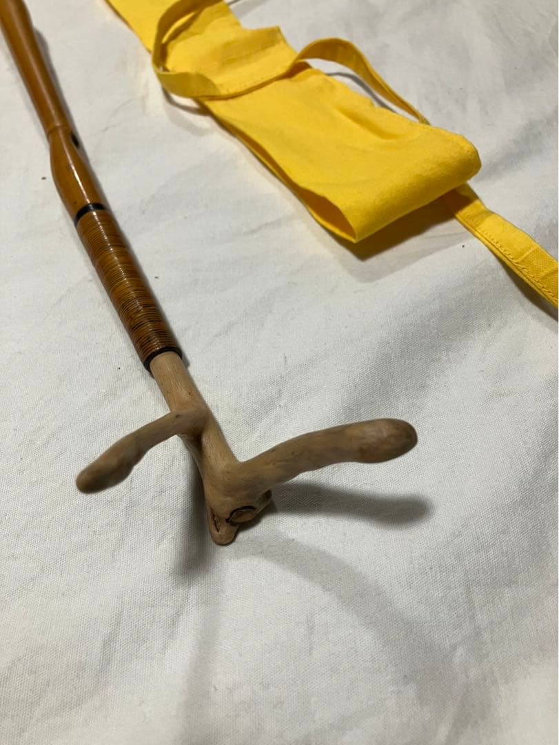 へら釣り用竿掛けらっきょ竹➕天然木万力