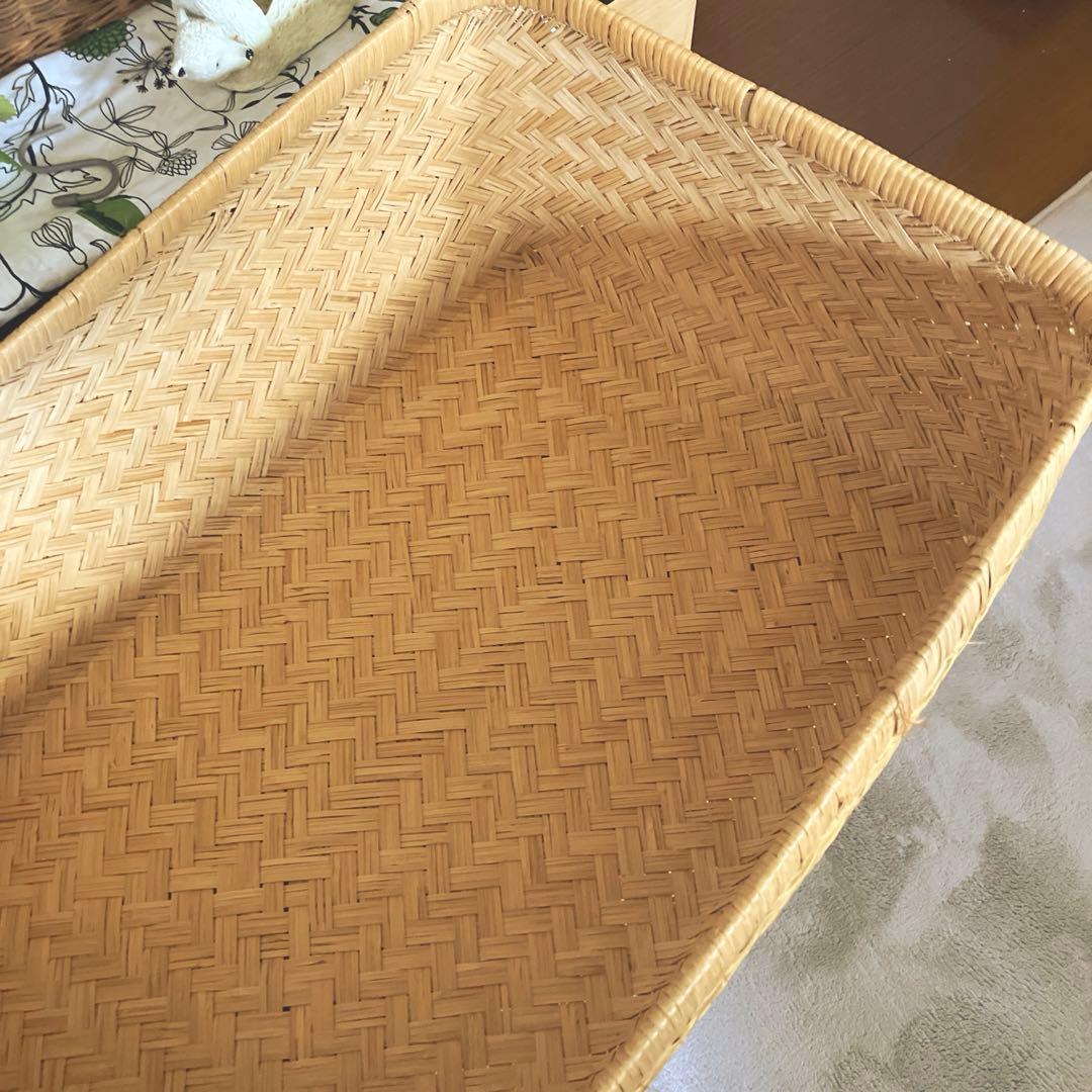 昭和レトロ 中サイズ 行李 クリーニング済み 収納 籠 美品 ②