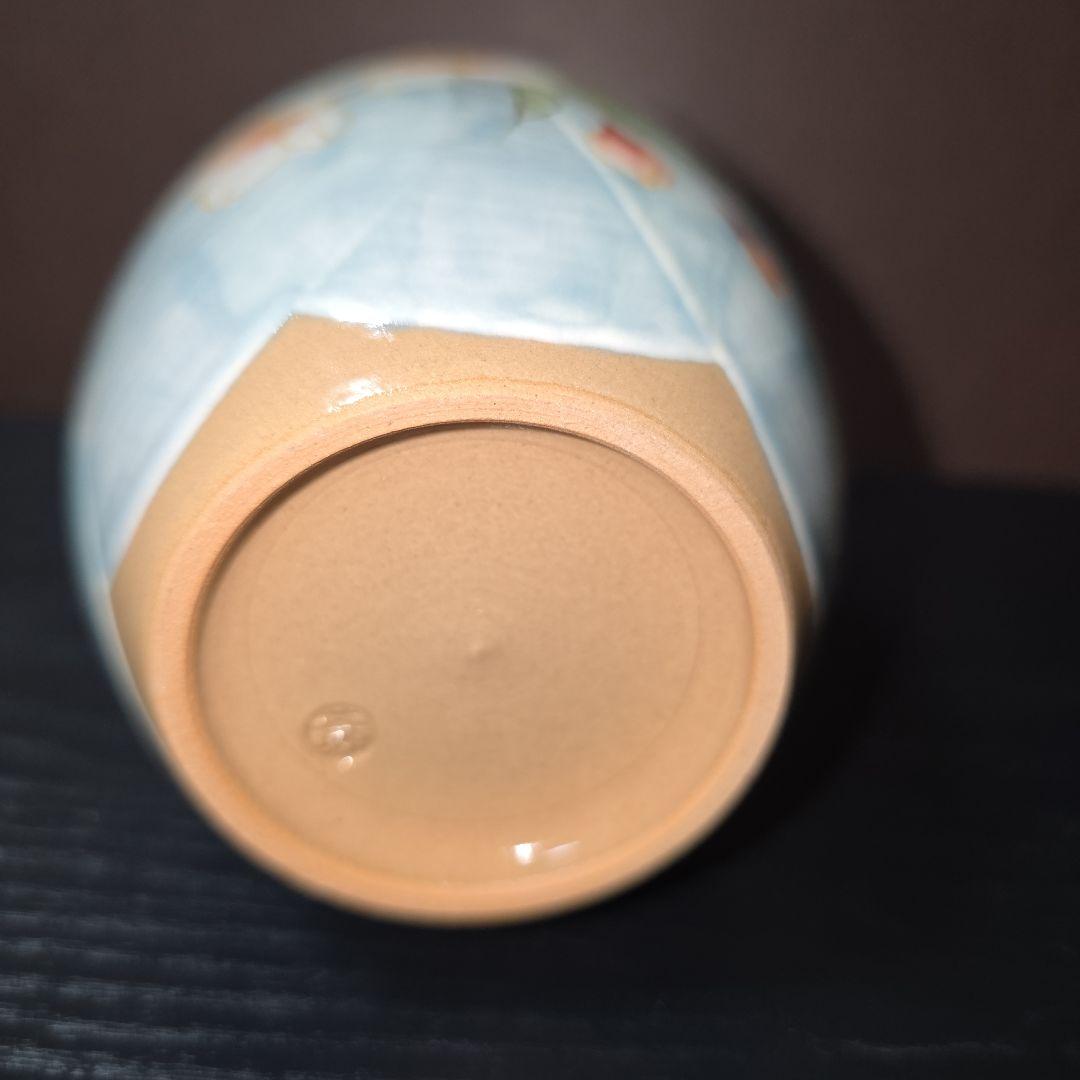 京焼/清水焼　陶葊　土渕陶あん　白掛桜　花生　15cm　小ぶり