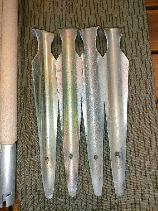 東ドイツ軍 テント用ポール10本 専用ペグ４本セット 収納袋付き