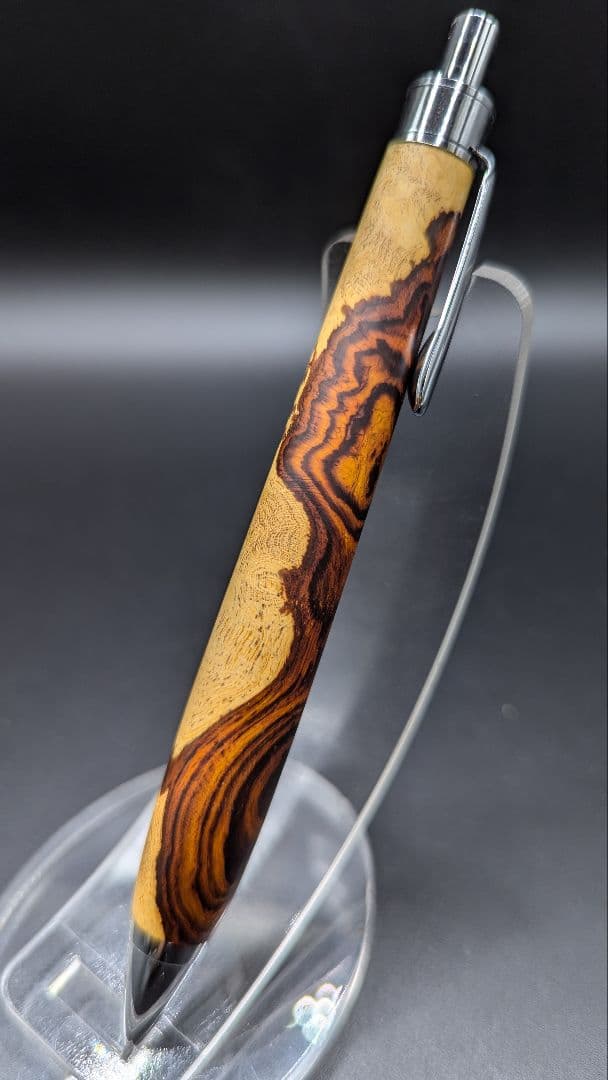 401ペン工房翌檜　極上　デザートアイアンウッド　瘤杢　ツートン　木軸シャーペン