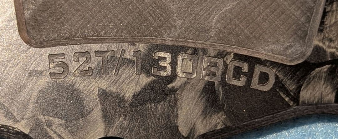 union jack カーボンチェーンリング　結晶模様 52T pcd130