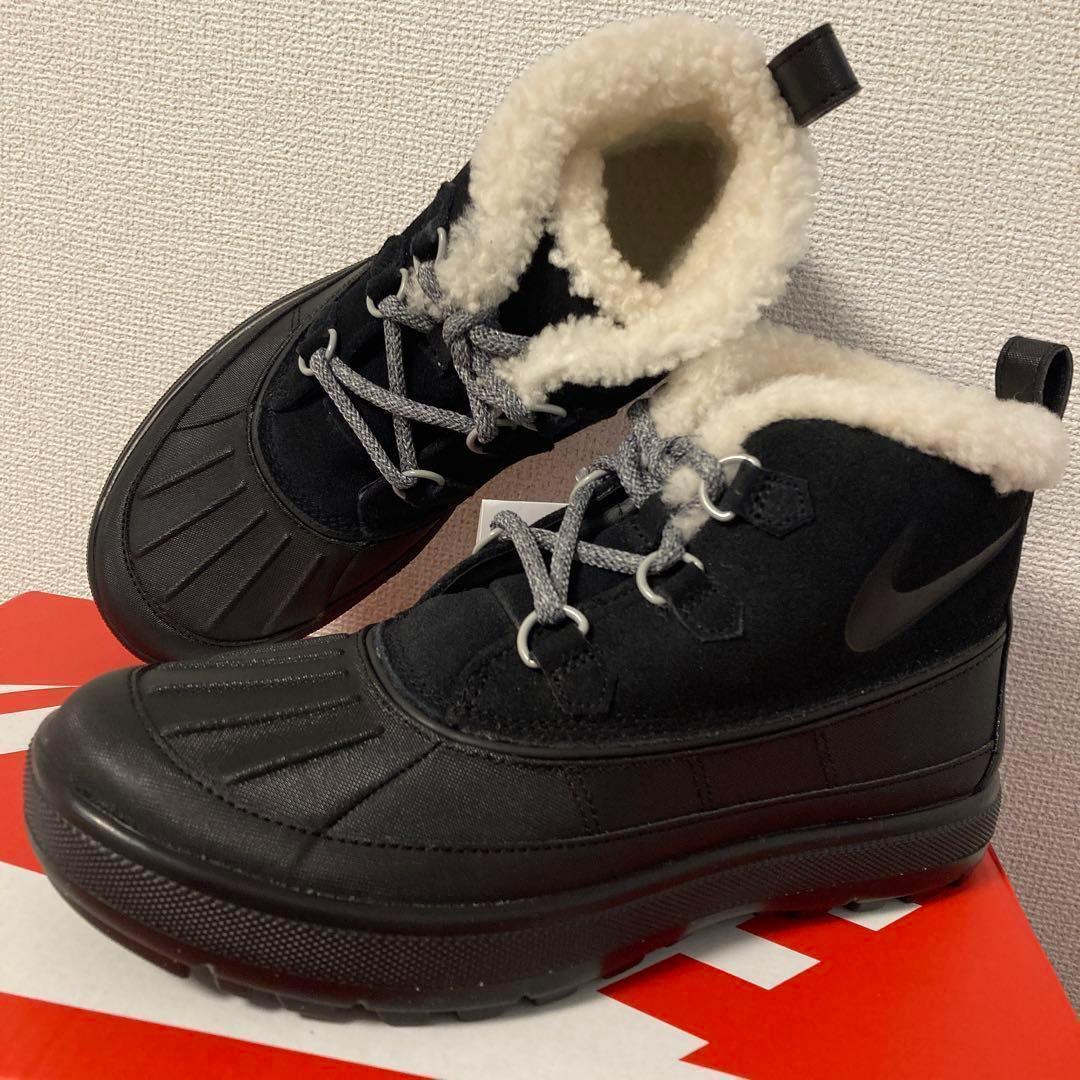 23.5cm Nike ファー付きブーツ ブラック 黒色 537345