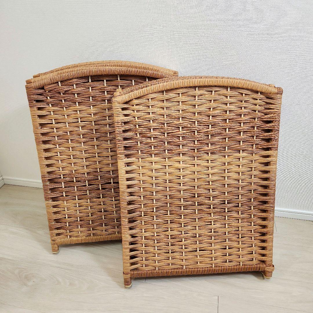 【2個セット】ペピー 軽量ついたてペットゲート ラタン調 折り畳みパーテーション