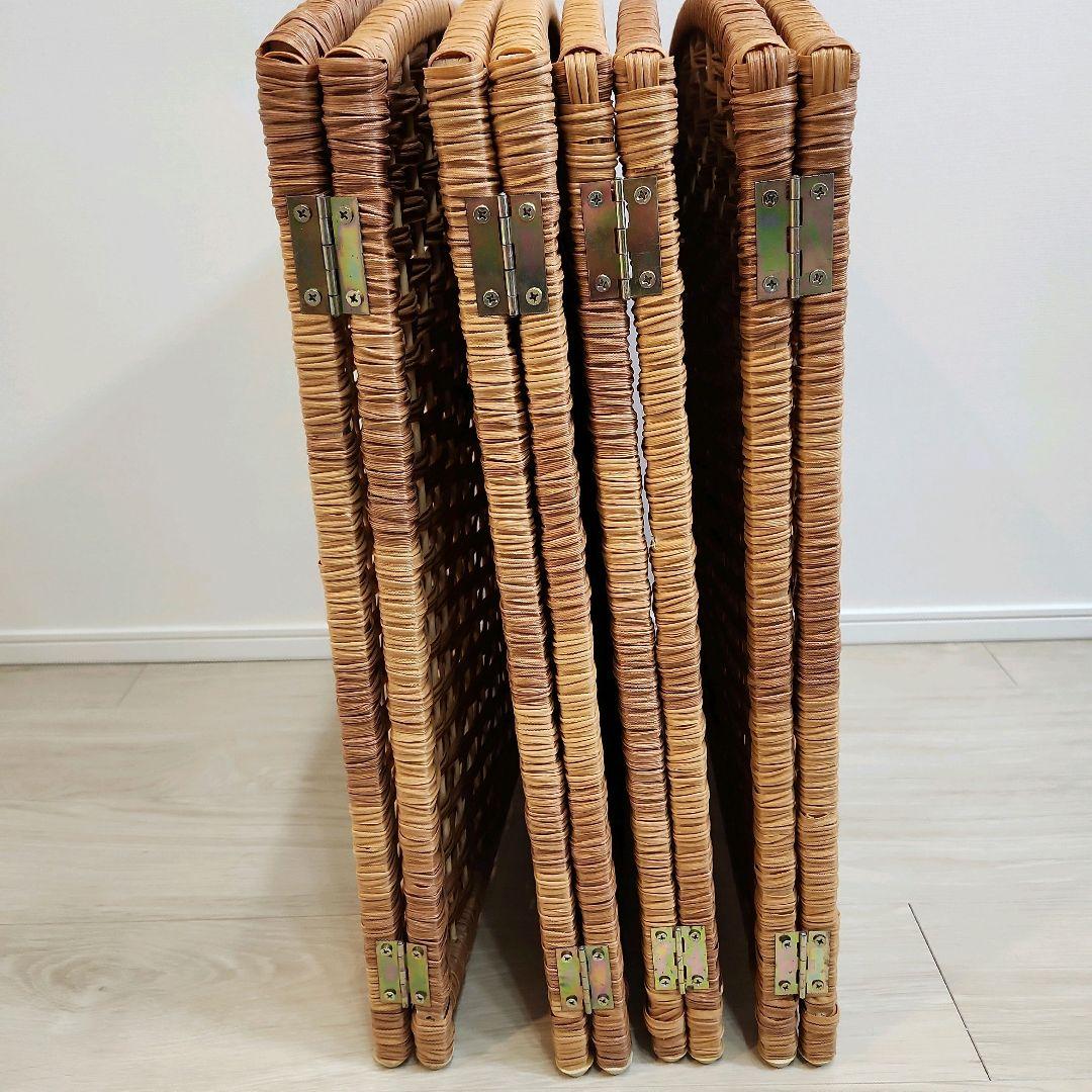 【2個セット】ペピー 軽量ついたてペットゲート ラタン調 折り畳みパーテーション