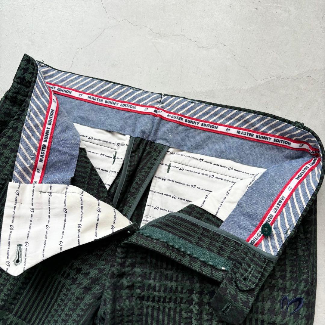 MASTER BUNNY EDITION 千鳥孔子柄 ストレッチ ロングパンツ
