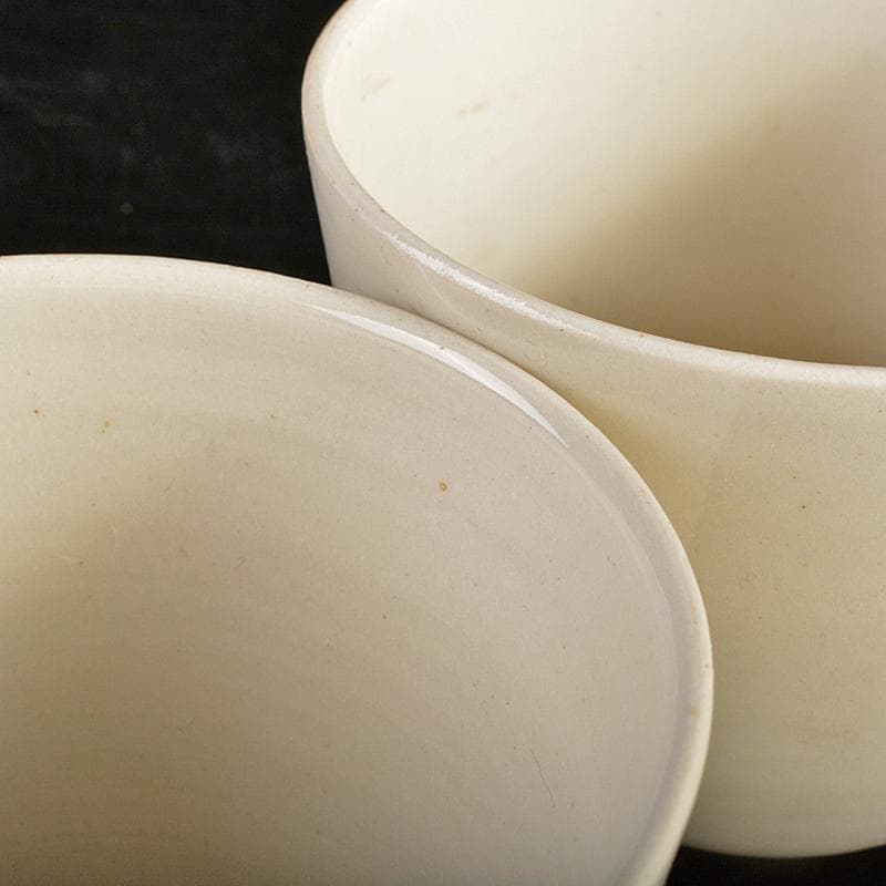 中国　定窯　白磁　杯　杯台　一對　在銘　D　7267E