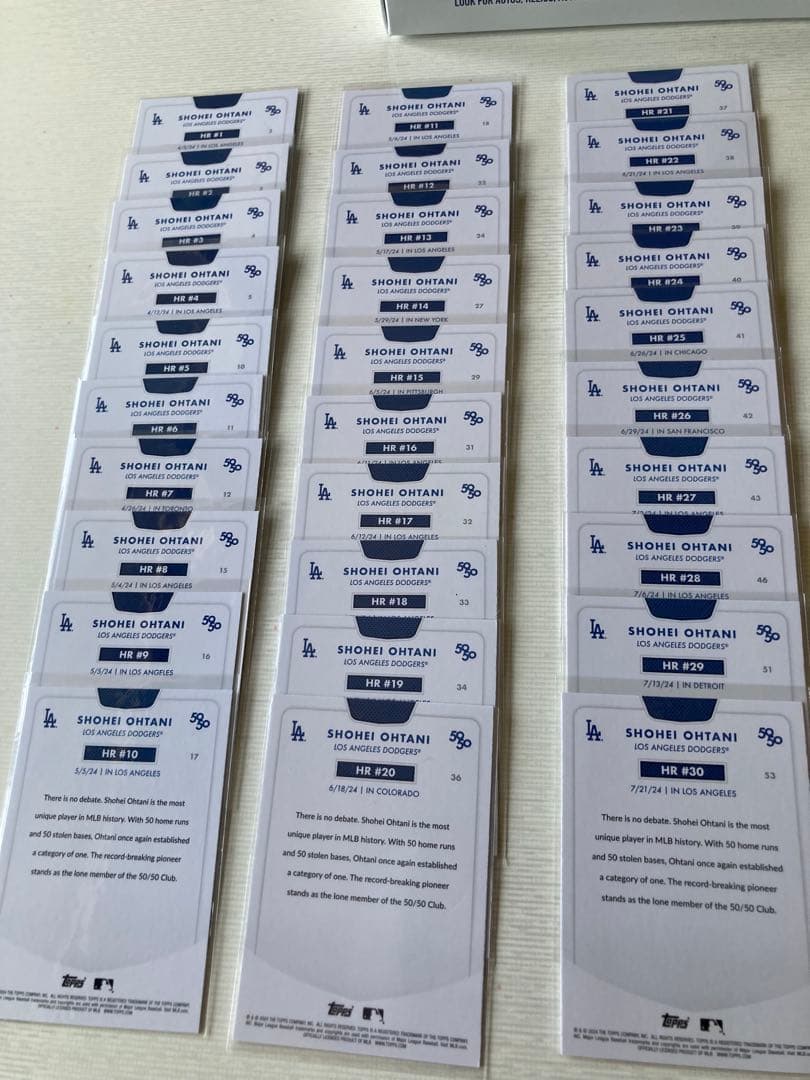 ☆コンプリートセット☆ 大谷翔平選手 50-50達成記念カードTopps全100