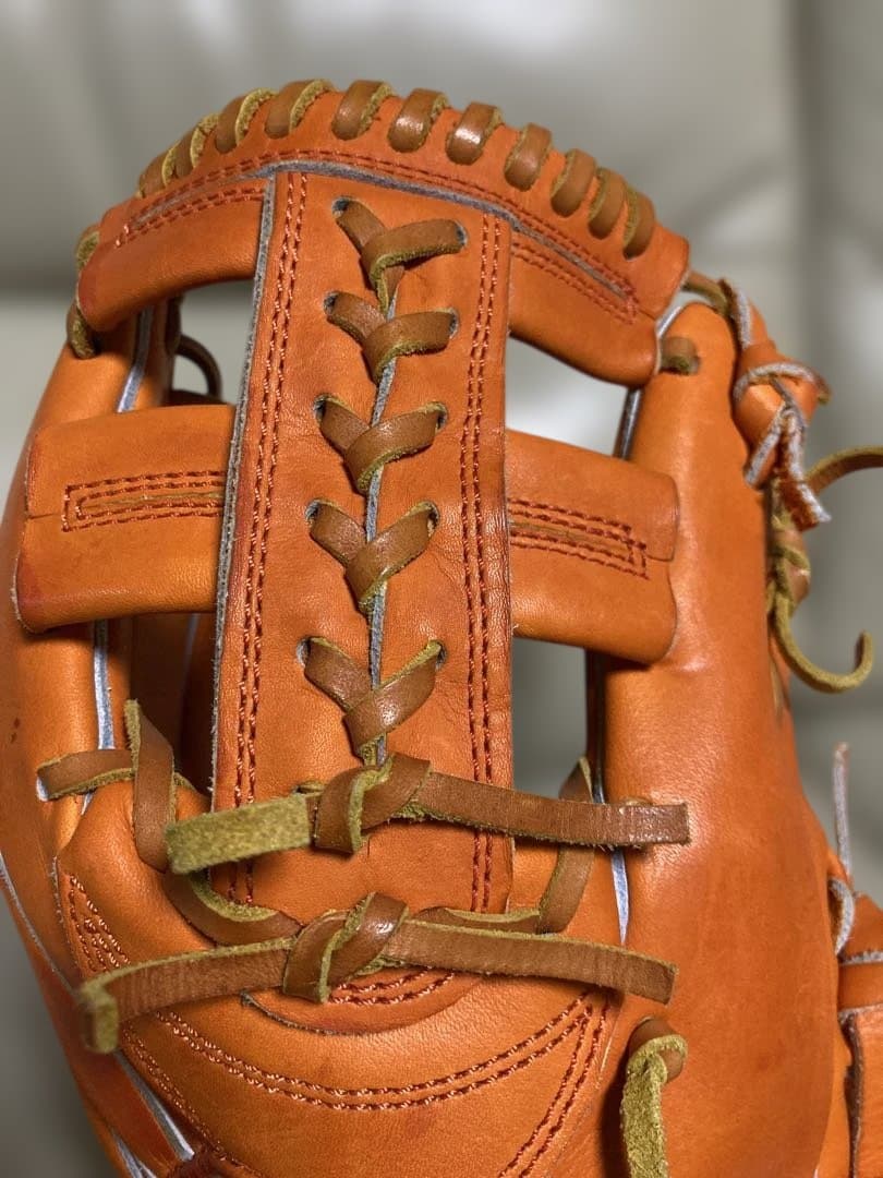 日本製28cm ATOMS アトムズ　硬式内野　AGL-501 オレンジ【美品】