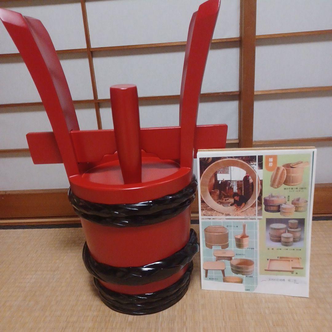 大館秋田天然杉の漆塗赤黒ツートンカラー角樽