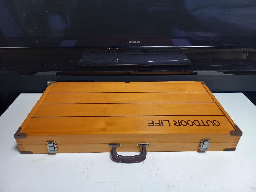 美品　OUTDOOR LIFE　ウッド　キャンピング　テーブル　チェア　セット