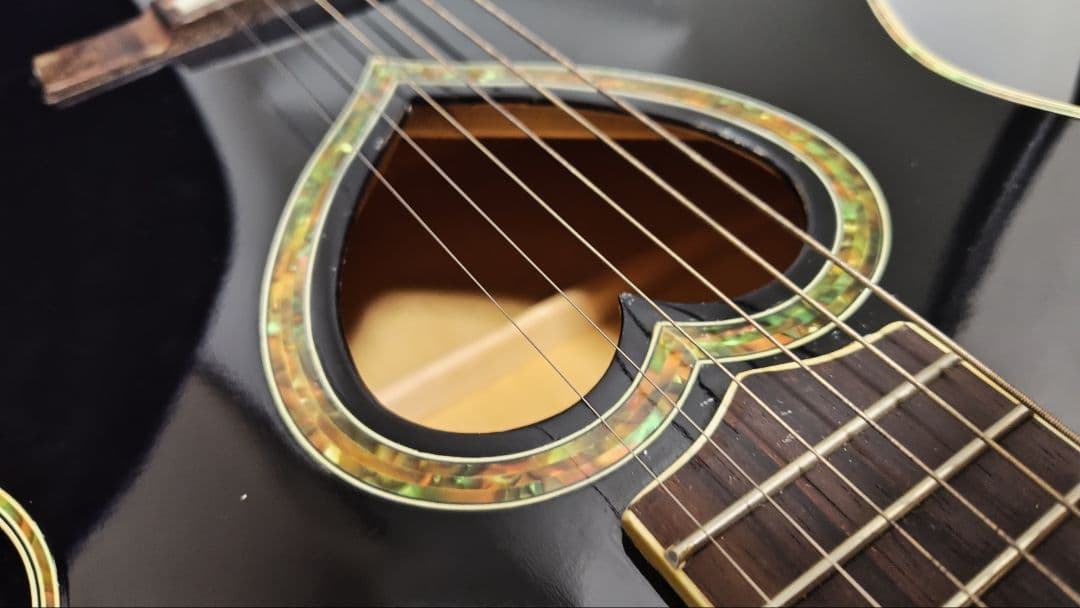 JJ Head ブラックアコースティックギター