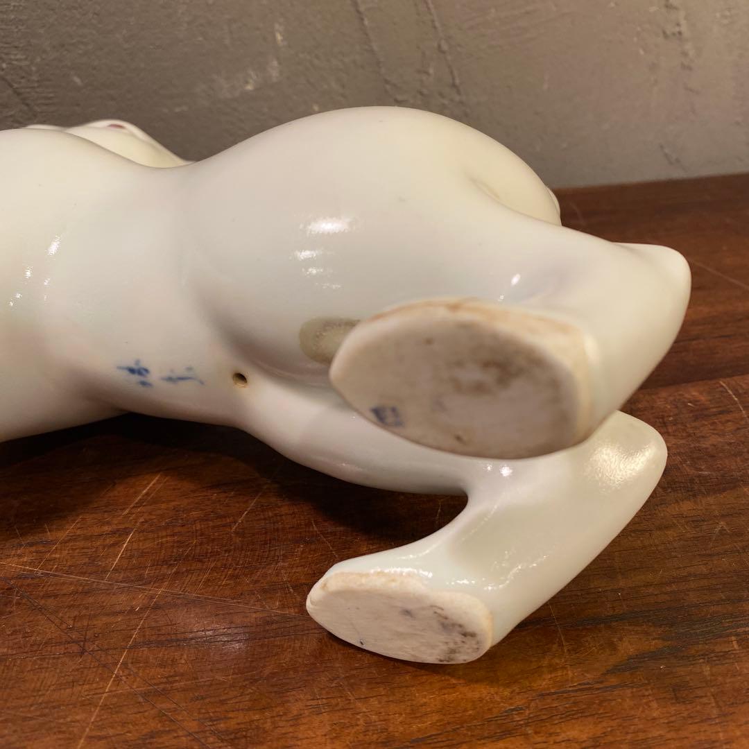 骨董品 兎 陶器製置物 フィギュリン オブジェ 昭和レトロ コレクション