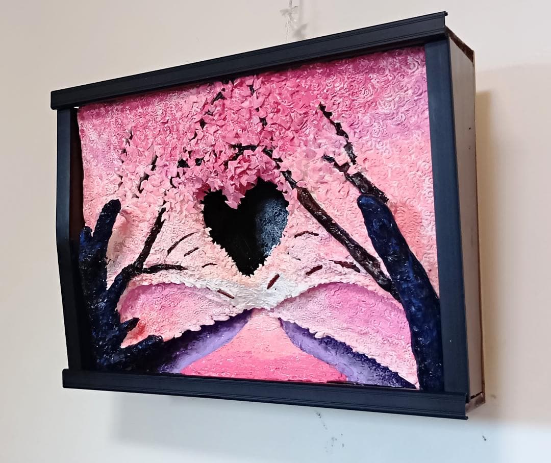 「桜並木のライトアップ」（未来絵画）