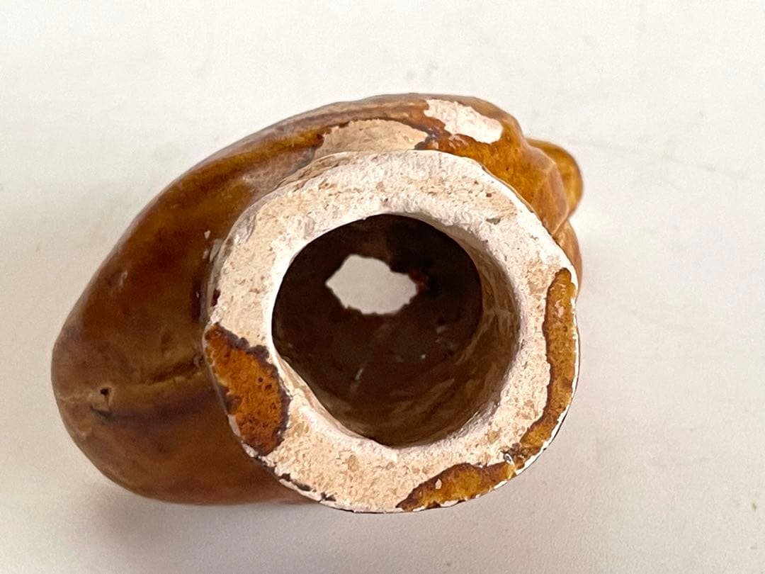 骨董　アンティーク　陶俑　唐時代　家鴨　人形　鳥形俑　黄釉　あひる　唐三彩　発掘