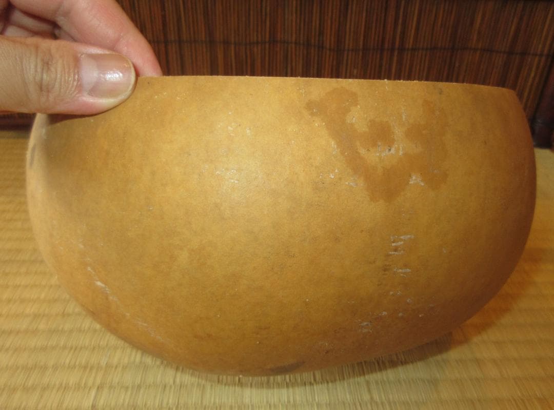 送料込【逢絢亭・新品】茶道具 水屋道具 炭斗 瓢炭斗 内木地 天然もの 紙箱入り