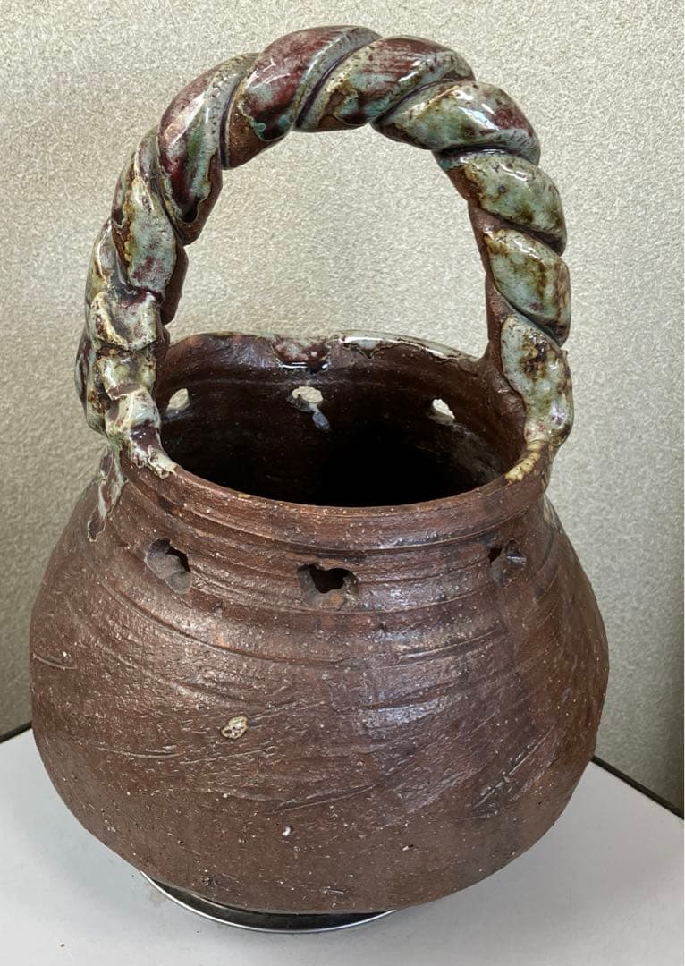 伊賀焼　古伊賀　花瓶　インテリア手芸品