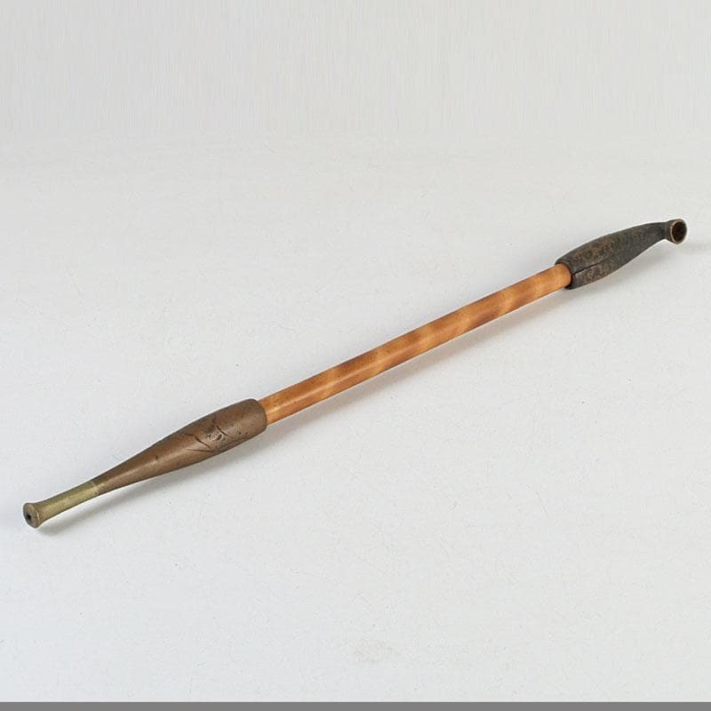 時代提げ物　喫煙具　銅製　村田銘刻印　煙管　キセル　N　9413