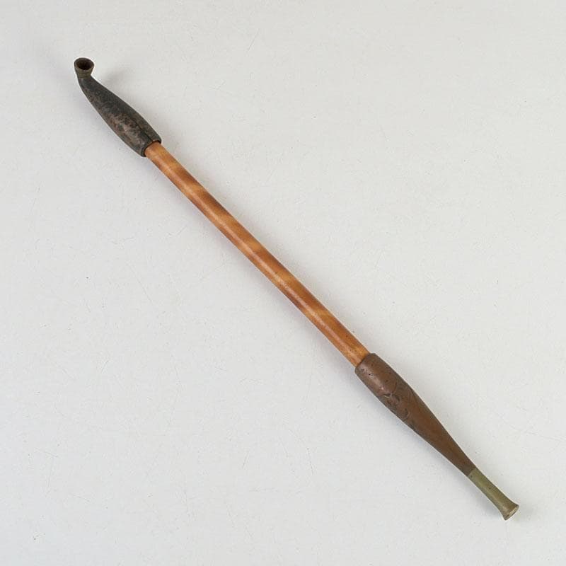 時代提げ物　喫煙具　銅製　村田銘刻印　煙管　キセル　N　9413