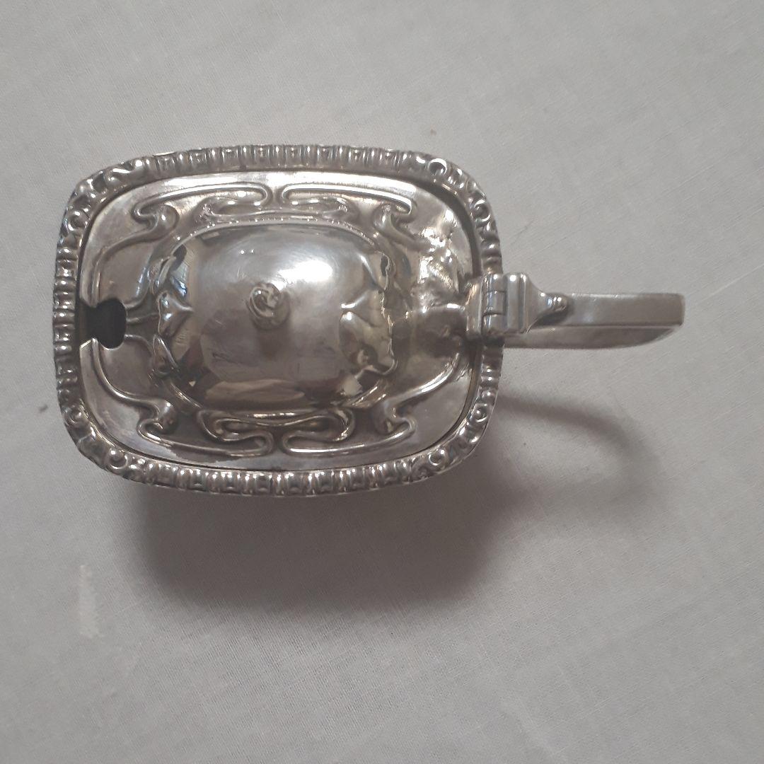 アンティークマスタードジャー純銀スターリングシルバー