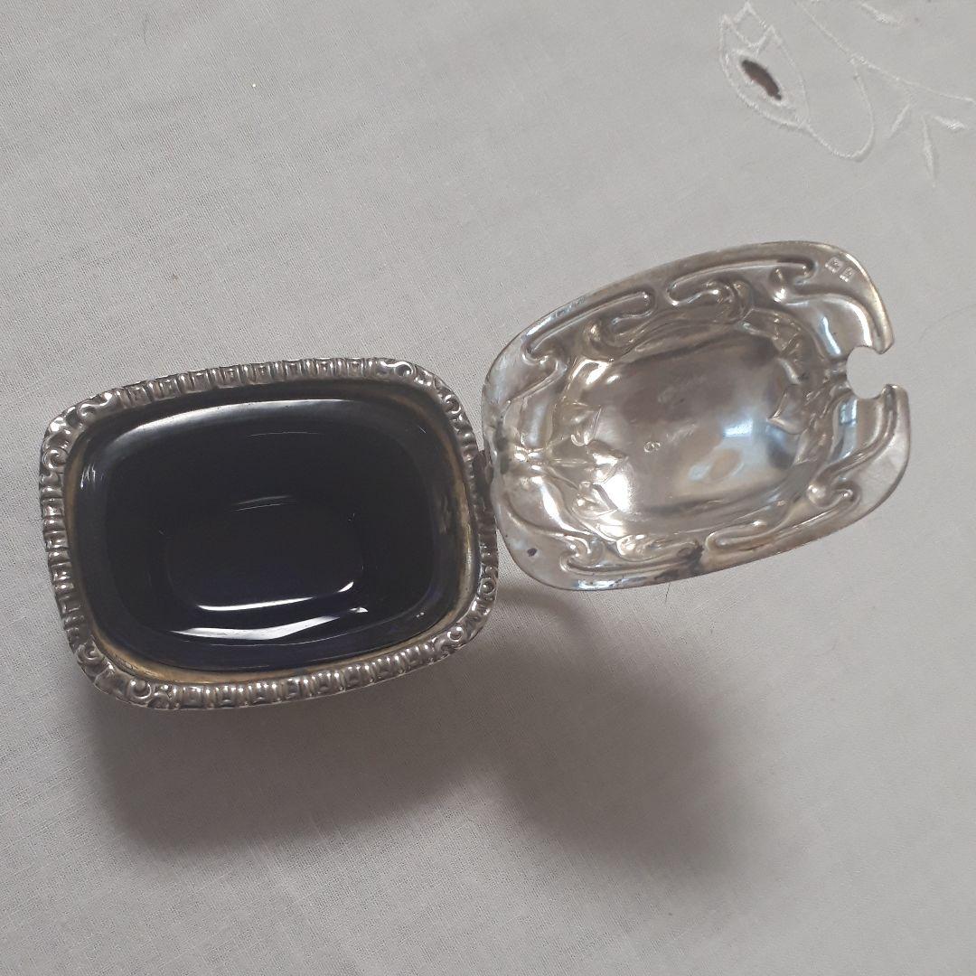 アンティークマスタードジャー純銀スターリングシルバー