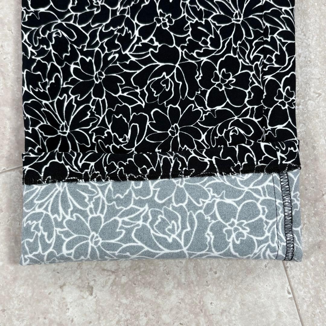 【マスターバニーエディション】ロングパンツ　花柄　黒x白　インナーガードル　L