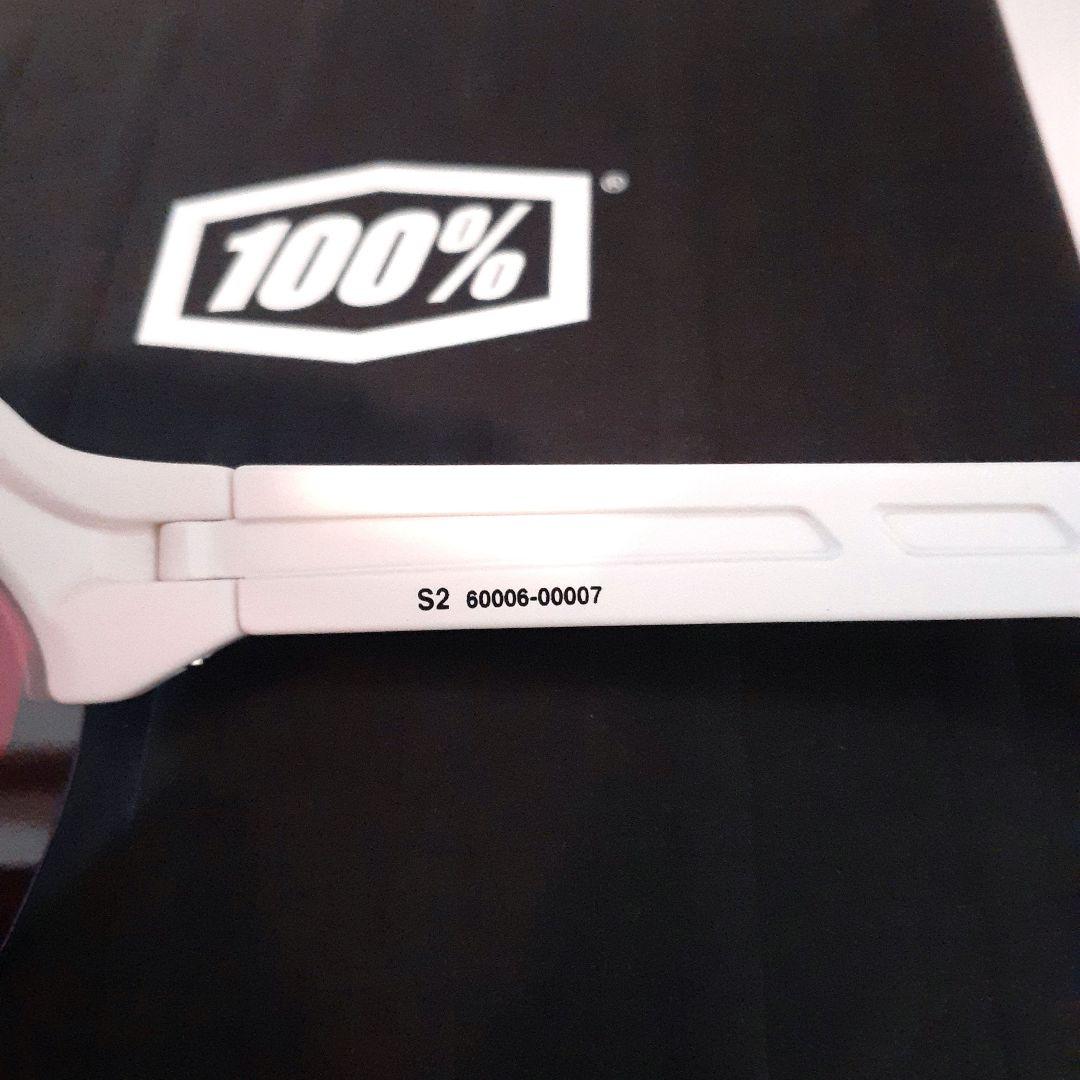 100% S2 ホワイト レッドミラーレンズ ワンハンドレッド サングラス