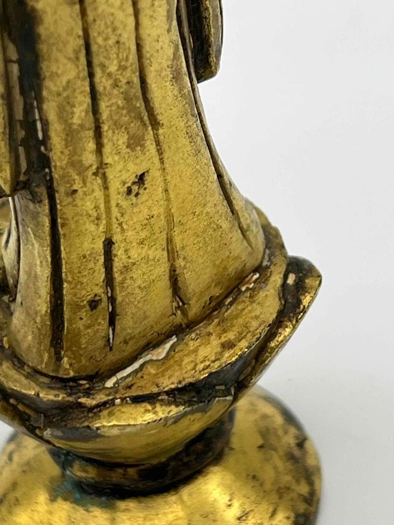 北魏時代 金銅観音菩薩立像　铜鎏金 金銅仏　唐物　仏教用品　仏像(B-104③)