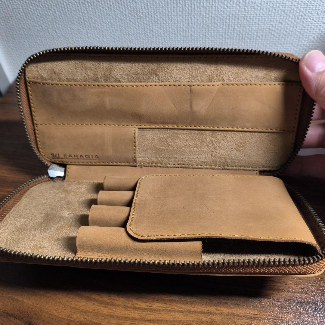 バハギア&クラフト ラウンドジップペンケース