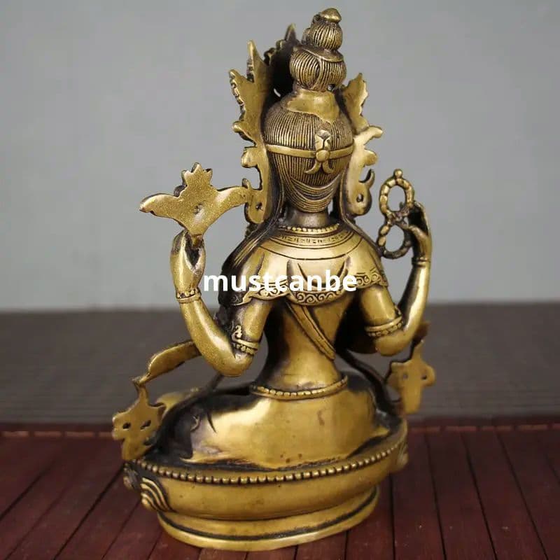 仏教美術 仏像 文殊普賢四臂観音 小仏像 銅製 銅器