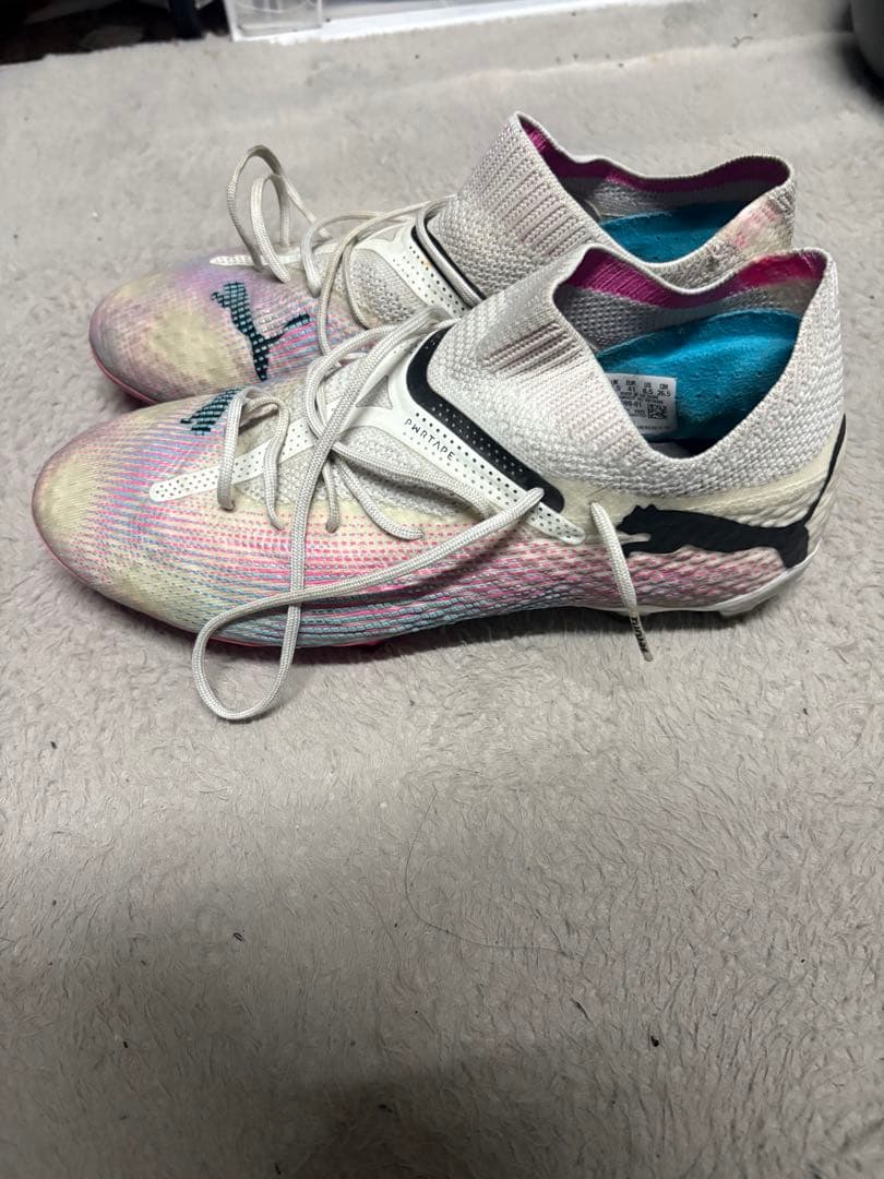 Puma サッカーシューズ ハイカット ホワイト/マルチカラー