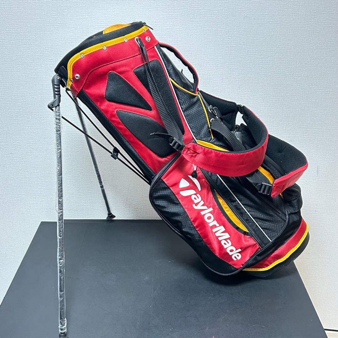 テーラーメイド 軽量スタンド キャディバッグ 7分割 綺麗め 赤/黄/黒