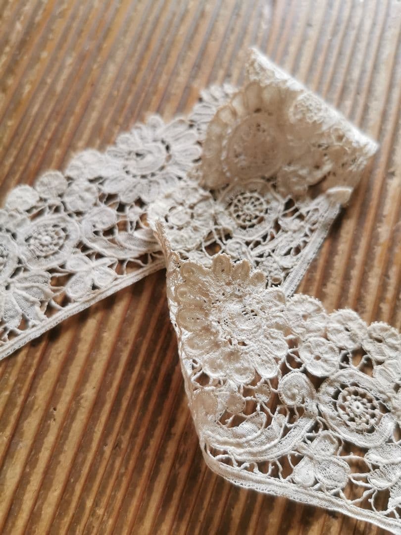アンティーク ポワンドローズ ロゼッタ ボビン＆ニードルワークレース 付け襟