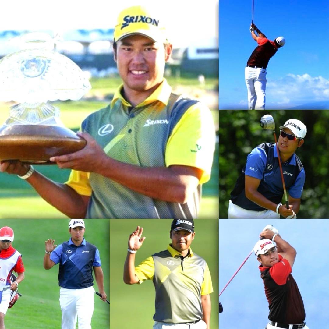 美品✴️SRIXON『松山英樹 コレクション ポロシャツ M』2016年／赤／黒