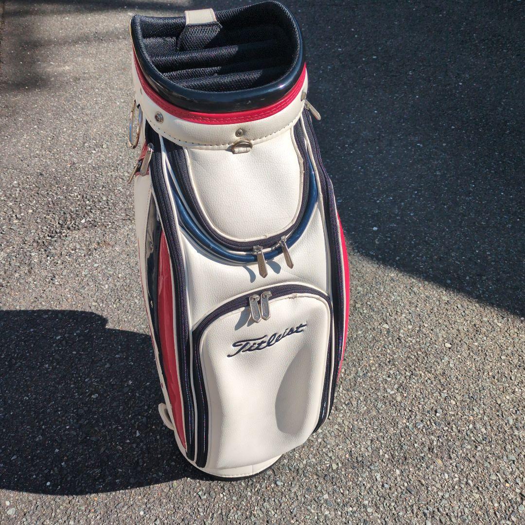 Titleist ゴルフキャディバッグ ホワイト/レッド/ネイビー