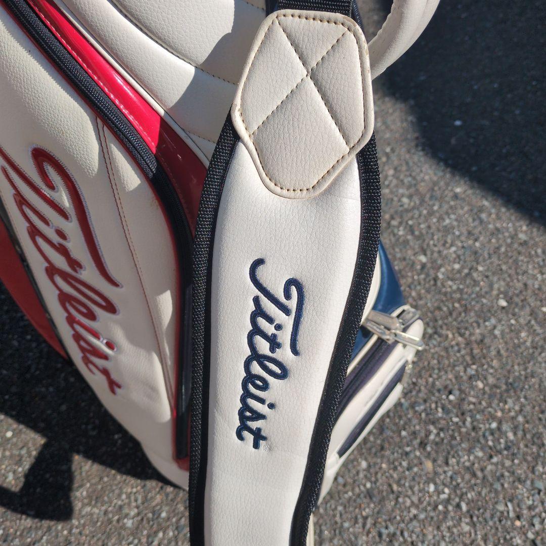 Titleist ゴルフキャディバッグ ホワイト/レッド/ネイビー