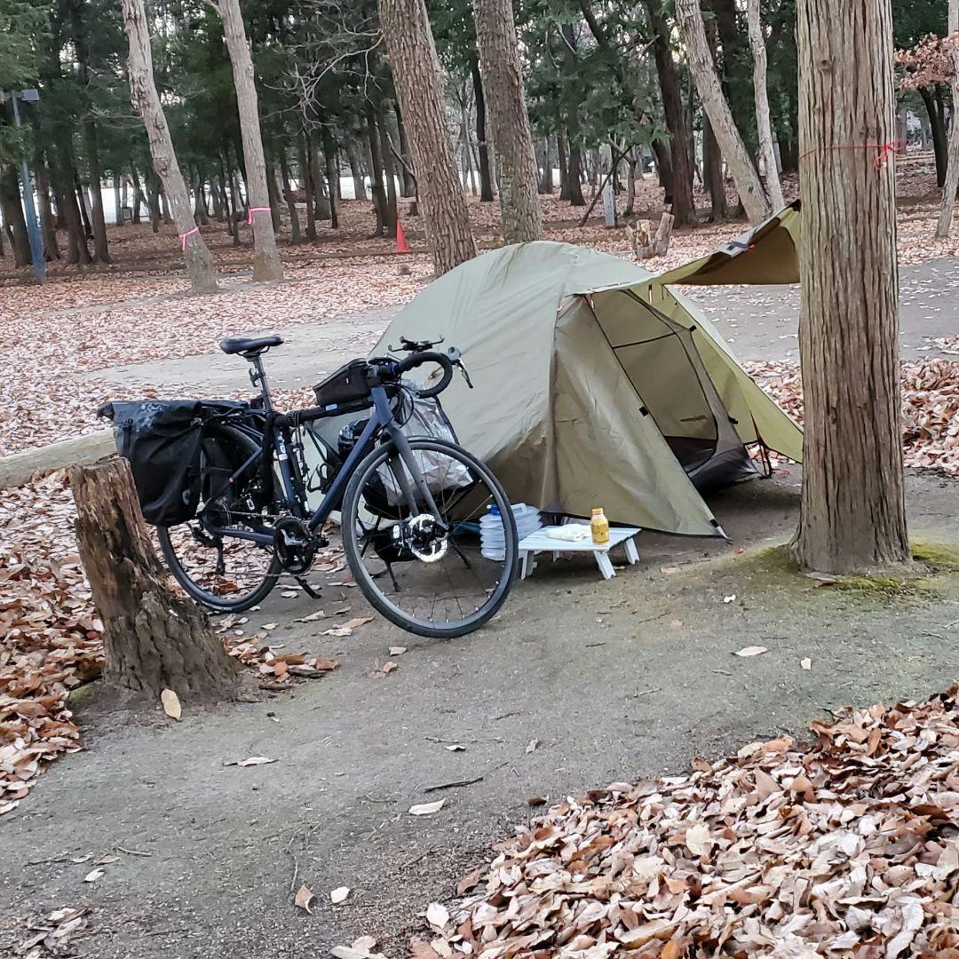 　ロードバイク　キャンプ可