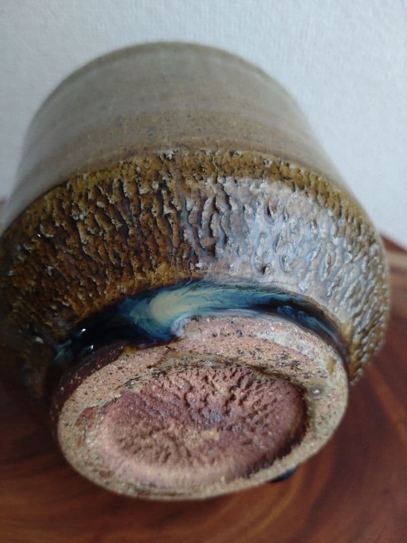 【無冠の帝王】西岡小十　朝鮮唐津茶碗　コバルト　窯変　黒唐津　黒高麗　椎茸高台