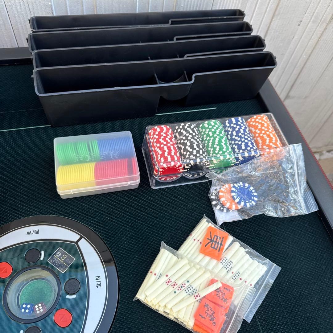 JONJON 全自動電動卓 マージャン卓 折りたたみ式 静音タイプ 牌&点棒