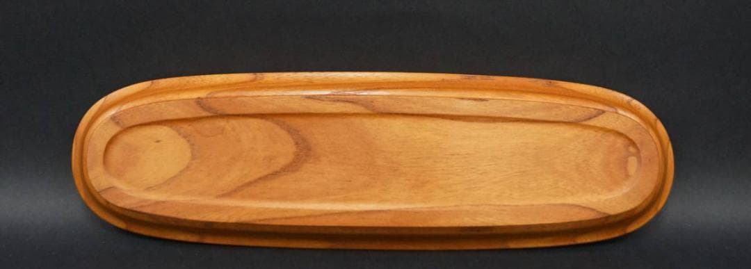 欅製 煎茶盆 一文字盆 刳り貫き盆 楕円盆 / 煎茶道具