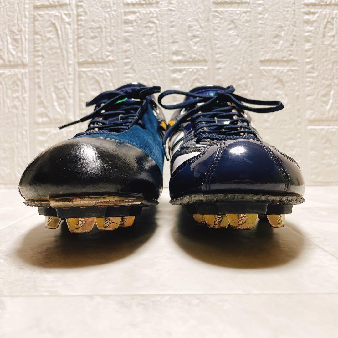 アシックス 硬式野球 右投手用スパイク ホワイト/ネイビー/グリーン 28cm